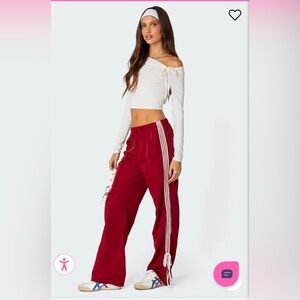 Edikted red track pants